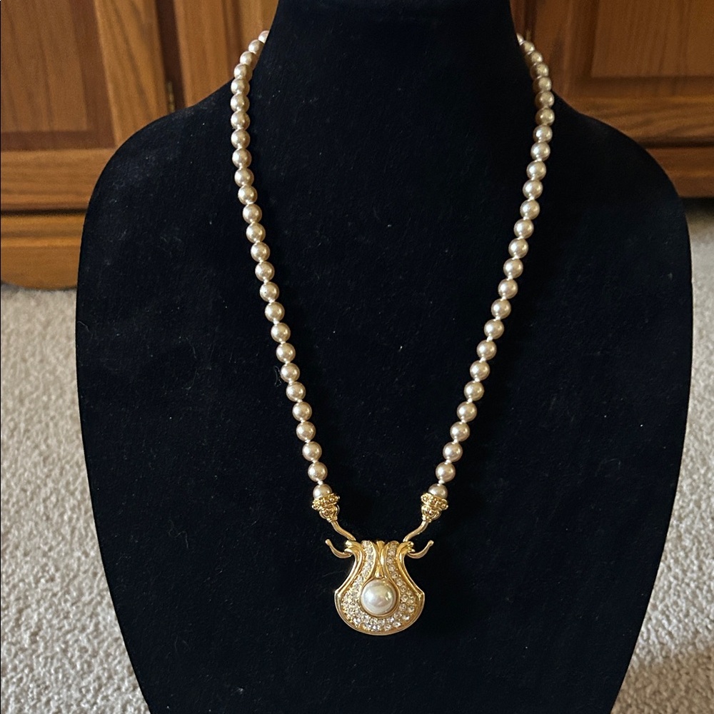 Nolan Miller Glamour Collection  Gold and Pearl Necklace